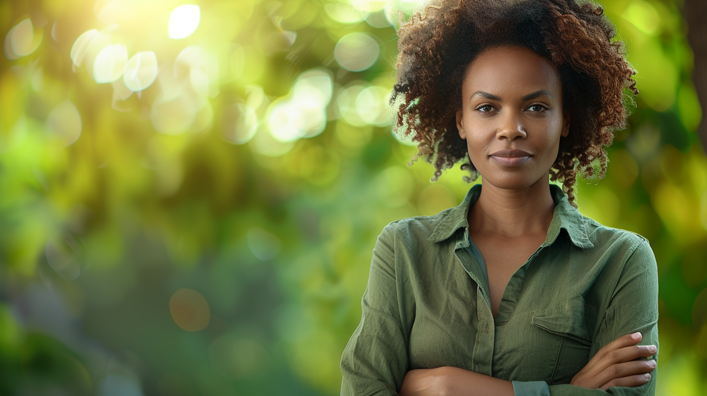 Determined woman representing strength in recovery
